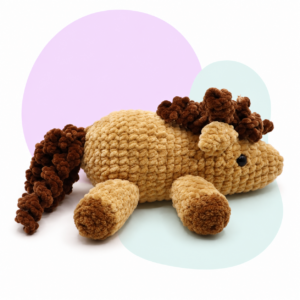 Konik Karmeluś – szydełkowa maskotka 20 cm